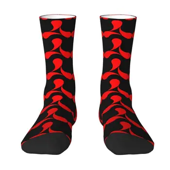 Червени Крем чорапи Pop Rock Field за мъже и Жени, чорапи за екипажа, Унисекс, сладки чорапи за момичета на пролет, лято, есен, зима