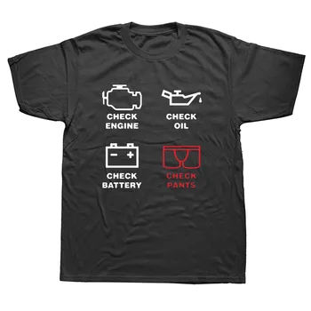 Тениски Check Engine Light, Мъжки t-shirt, Нова Лятна Памучен Мъжка Тениска С Кръгло деколте И Къс Ръкав, Тениски За Ремонт на Механиката, Блузи, Camisetas