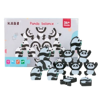 Дървена Играчка-панда, градивни елементи за деца на 1, 2, 3 години, забавни играчки за деца в предучилищна възраст, подаръци D5QA