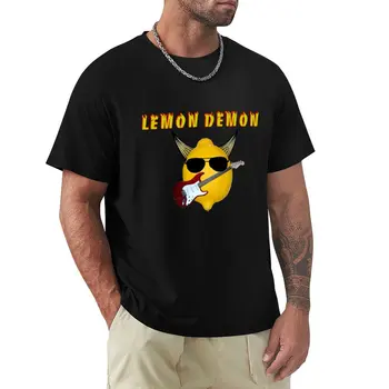 Жълт лимон демон - Черна и странно илюстрация на Лимон в чаша и с китара - Идеална тениска за любителите на музиката и плодове