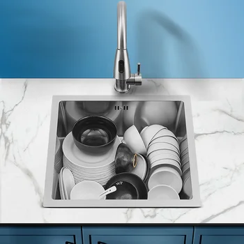 Кухненски мивки от неръждаема стомана 304 Ръчно изработени, однощелевая мивка под плот, Мини-мивка, аксесоари за кухненски принадлежности