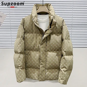 Supzoom/2022 постъпването на Ново, модерно есенно-зимния топло палто в стил мозайка с големи букви, ежедневни мъжки naka яке