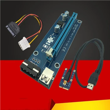 Мини-карта PCIE Странично Card PCI-E PCI Express от 1x до 16x USB 3.0 Кабел от SATA до 4Pin IDE Molex Източник на храна за майнинга биткойн-майнера