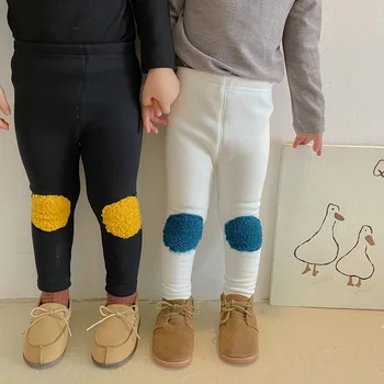 Зимните сладки кадифе гамаши с ивици за момчета и момичета 2022 година, модерни, универсални стегнати панталони на базата на 4 цвята