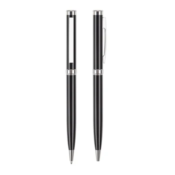 1 Чифт мъжки гелевых дръжки за подпис 0,5 мм, метална химикалка писалка, бързо съхнещи черно мастило, лъскав капачка за рисуване, живопис
