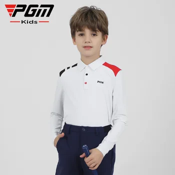 Детски дрехи за голф PGM, ризи с дълги ръкави за момчета, удобна, приятна за кожата на мода YF544 на Едро