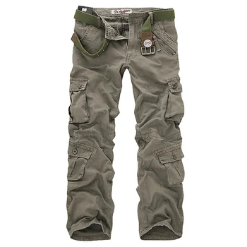 2023 Висококачествени мъжки панталони-карго, ежедневни свободни военни панталони с много джобове, Дълги панталони за мъжете, камуфляжные джоггеры за бягане, по-големи Размери 28-40