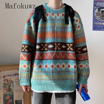 Дебели пуловер в Гонконгском стил, мъже свободна модни красива студентски трикотажная риза, есенно-зимния моден ретро пуловер