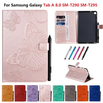Калъф за таблет Бътерфлай за Samsung Galaxy Tab A 8,0 Калъф SM-T290 SM-T295 Калъф 2019 8 инча За Samsung Tab A8.0 Със стилуса