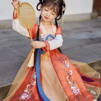 Китайски Рокли Hanfu, коледен костюм за момичета, детски доброто карнавалния костюм на цветя феите, cosplay-костюм, танцово парти за деца момичета от 3 до 12 години