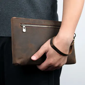 Стръмен модерен кожен портфейл-клатч за парти, чантата за мъже, жени, мъжки женски дълъг портфейл с цип, голяма кожена кесия