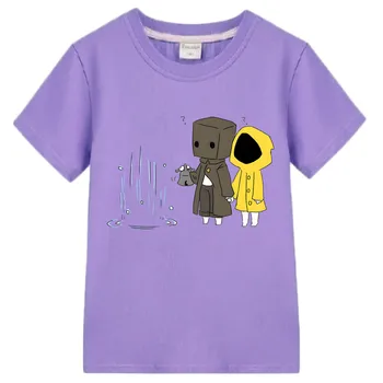 Little Nightmares Kawaii/Сладки тениски с изображение, Аниме, Тениска с графичен Модел на Карикатура, Къс ръкав, Мека тениска от 100% памук за момчета/момичета