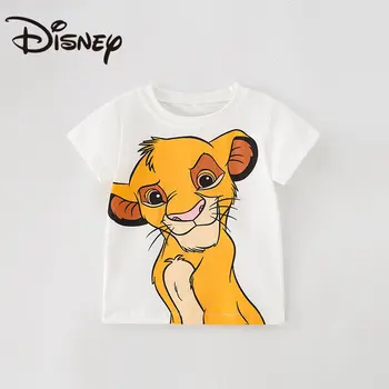 Тениска за момчета, Летни дрехи, Нови детски Случайни Топ с къс ръкав и принтом Крал Лъв от анимационен филм на Дисни