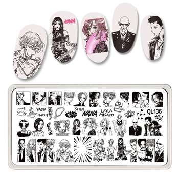 Плоча за релеф нокти с анимационни печат, печат за красота за момичета, шаблон от неръждаема стомана, инструмент за печат дизайн нокти