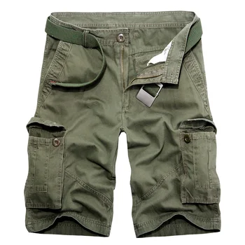 2023 Шорти-карго Мъжки ежедневни военни армейските зелени памучни панталони Мъжки тактически къси панталони с много джобове, без колан 40 Дропшиппинг