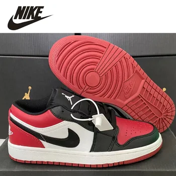 Оригинални Мъжки обувки Nike Air Jordan 1 На нисък Ток, Удобно Easy Дамски Баскетболни обувки AJ1, Спортни Маратонки CQ9556-500