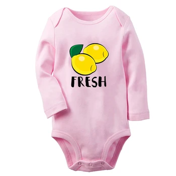 Лимонов фреш, лимонада, забавен графичен детски боди, сладък гащеризон за момчета и Момичета, гащеризон с дълъг ръкав за бебета, мека дрехи за новородени