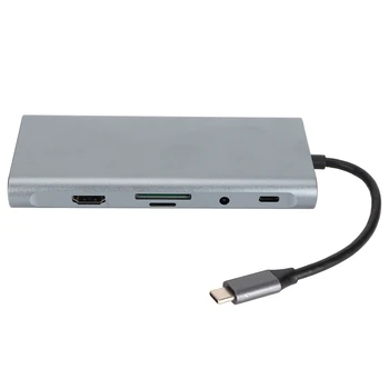 USB C център 11 в 1 PD зареждане 5 Гбитс USB 3.0 4K 30Hz HD VGA Компактнаядокстанция C USB за КОМПЮТЪР, монитор, проектор нова