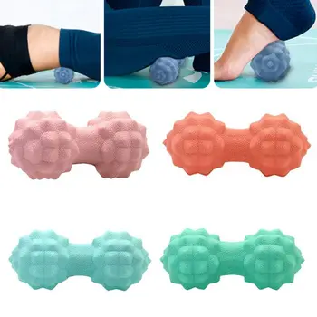Силиконов масажна топка в форма на фъстъци с шипове за дълбоко отпускане на мускулите тъкани за крака, масаж на гърба, триггерная точка, фитнес валяк