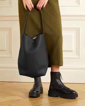 Дамска чанта 2022 Нова чанта-торба с голям капацитет, ръчна кожена чанта на едно рамо, дамски ежедневни однотонная чанта
