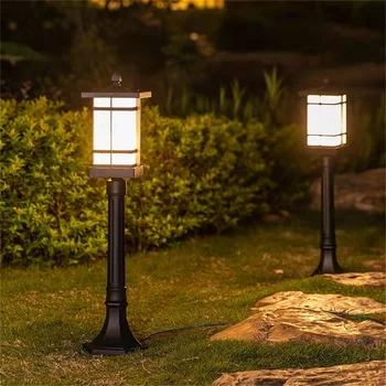 TEMAR Класическа градинска лампа за тревата, led водоустойчива електрическа лампа за дома, пътеки, градина