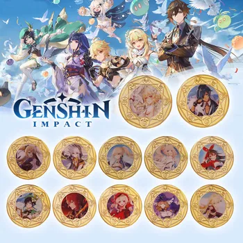 Играта Genshin Impact peripheral, лимитирана серия, запомнящо се икона, ключодържател, окачване, метален артефакт, търговия на едро