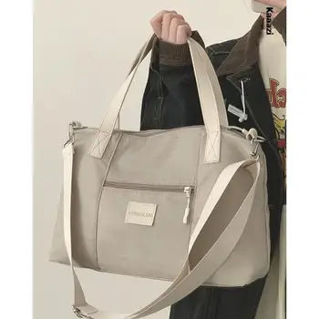 Новост 2023 г., универсална холщовая чанта през рамо, класическа чанта през рамо с голям капацитет, дамска чанта, модерен однотонная чанта-тоут