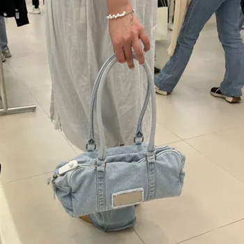Модерни летни дънки, дънкови чанти през рамо, женски холщовые чанти за момичета, ежедневни чанти-тоут