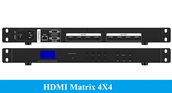 HDMI матрицата 4x4 4 in 4 out Професионален инженерен ниво 1080P60 Газа, превключвател, бутон в лентата с поддръжка, видео конвертор