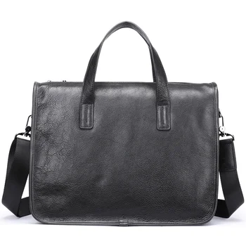 Мъжка чанта през рамо, кожен портфейл с голям капацитет, бизнес чанта от телешка кожа, чанта за компютър, ежедневни младежки официална чанта за мъже
