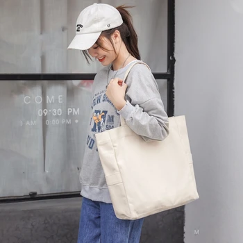 Корейската версия на вместительной чанти-тоут на едното рамо на Японската Литература и изкуство, Универсална Портативна Дамски Холщовая чанта