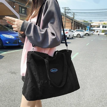 Ежедневни дамски чанти-тоут голям капацитет от вельветовой тъкан, женствена чанта за пазаруване, чанта през рамо за жени