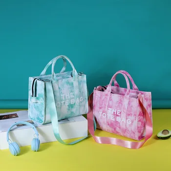 Холщовые чанти-тоут Голям капацитет, Луксозни дамски чанти, дизайнерски маркови чанти през рамо с надписи, чанта за пазаруване за момичета, чантата 2023