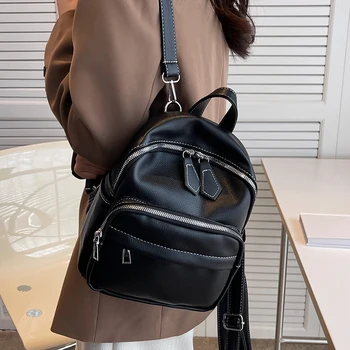 Ежедневни дамски малки раници, изкуствена кожа, висококачествени дамски училищни чанти за момичета, модни дамски пътни чанти през рамо