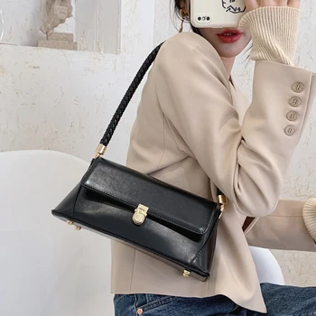 Модни малка чанта в корейски стил 2020 нова мода есенна чанта за ръце от изкуствена кожа под мишниците реколта женствена чанта