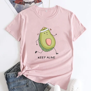 Тениска за тренировки във фитнеса с авокадо, сладък дамски блузи с графичен дизайн, тениски, забавни вегетариански подарък тениска