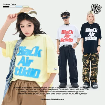 Тениска с логото на BLACKAIR, Мъжки Ризи Harajuku, Памучен Тениска Homme Y2k, Дрехи 2023, Летни Потници, Тениски, Младежки Жизнена сила