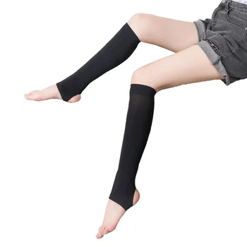 Ластични чорапи със средна дължина, с отворени пръсти, компресия чорапи до коляното чорапи до хайвер за жени, студентки