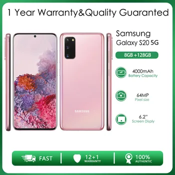 Оригинален Отключени Samsung Galaxy S20 5G G981U G981B 8 GB RAM И 128 GB ROM, 64 MP 6,2 