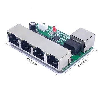 Mini PCBA 5 портове на Мрежата мини-комутатор ethernet модул, 10/100 Mbit/s 5 12 15 18 24 В Mini PCBA 5 портове на Мрежата мини-комутатор ethernet модул, 10/100 Mbit/s 5 12 15 18 24 В 1